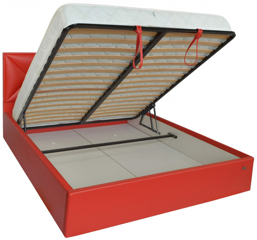 Ліжко Двоспальне Leeds VIP 160 х 190 см Boom 16 З додатковою металевою цільнозварною рамою Червоний Київ - фото 7