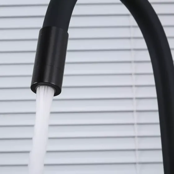 Смеситель для кухни под фильтр Frap F4396-6 с гибким изливом, черный Киев