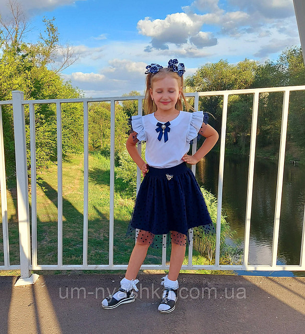 Комплект школьной формы блузка короткий рукав и красивая юбка 134 Кривой Рог - изображение 3