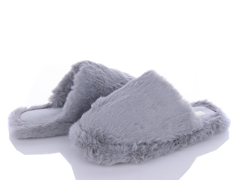 Капці жіночі домашні теплі закриті хутряні сірі Одеса - фото 3