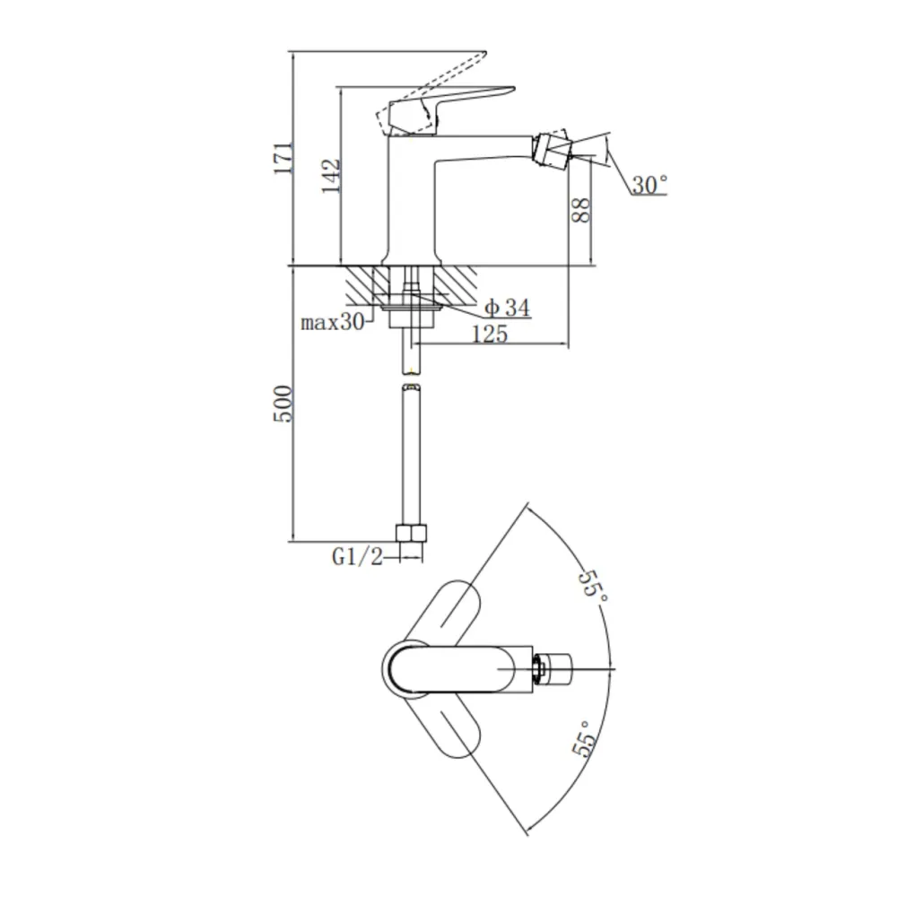 Змішувач для біде Qtap Evia QTEVI255CRM47581 Chrome Київ - фото 8