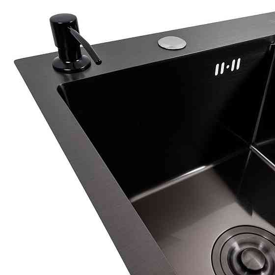 VALESO Кухонна мийка CM 58*48 L чорна PVD VALESO Handmade (круглий сифон 3,0/0,8) Киев