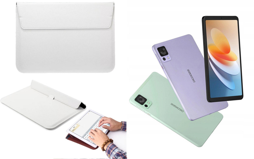 Чохол-конверт VitoCase для Doogee T20 Mini, з функцією підставки для планшета Чорний Білий Київ - фото 1