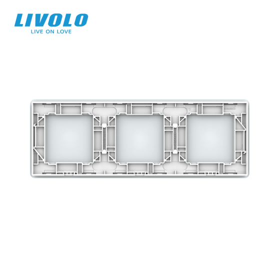 LIVOLO Рамка 3-постова порожня для трьох Х-сенсорних вимикачів (Х-Х-Х) LIVOLO, загартоване скло Коломыя