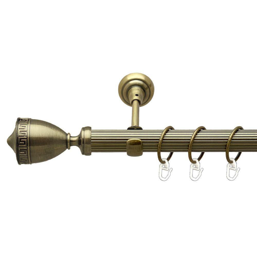 Карниз Orvit Афіна металевий однорядний відкритий рифлена труба кільце металеве Антик 25 мм 160 см (00-00018228) Львів - фото 1