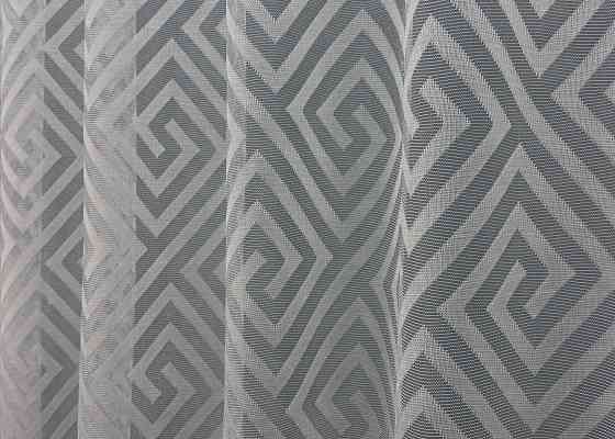 Тюль жакард, колекція "Ромб Меандр" колір сірий 1558т Київ