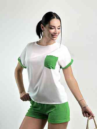 Стильний костюм з шортами "Florence" оптом | Розпродаж моделі Зелений, 44 Київ