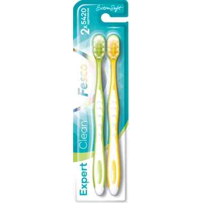 Зубна щітка Fesco Expert Clean Extra Soft Жовта 1 шт. + Зелена 1 шт. (4820204702328) Вінниця