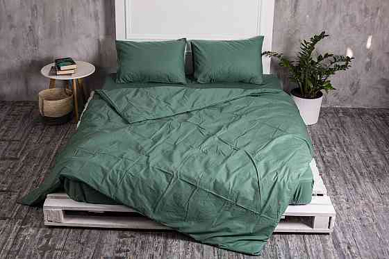 Ecotton Комплект постілі Ecotton двоспальний Підковдра та 2 наволочки темно-зелений Коломия