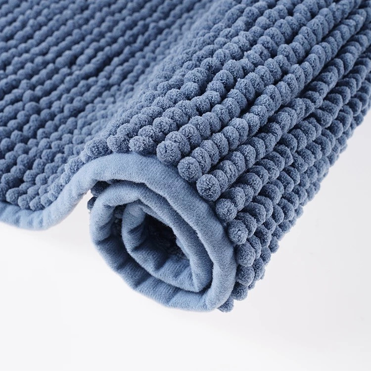 Коврик для ванны и душа из мягкого длинного ворса Bathlux 45х75 см нескользящий, прорезиненный Голубой Каменец-Подольский - изображение 4
