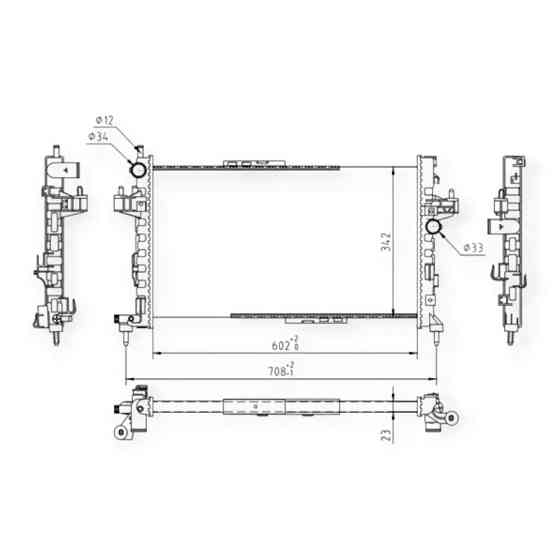 Радіатор двигуна Opel Combo 1.3, 1.7CDTi 04- (, , - AC) охолодження Мукачево