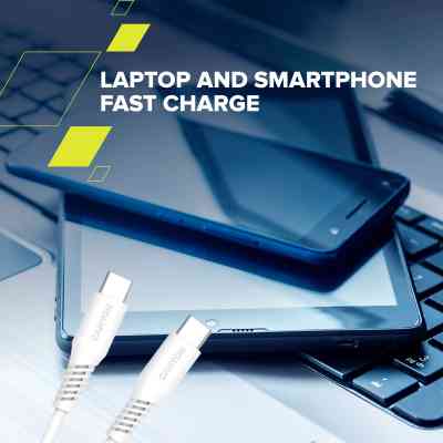 Дата кабель USB-C to USB-C 1.2m CC100SC 100W White Canyon (CNS-CC100SC12W) Вінниця