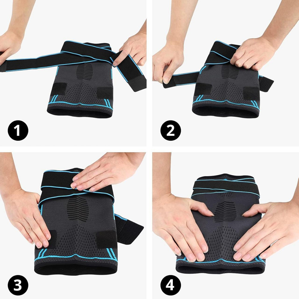 Набір для підтримки колін MILAIUN з 2 шт підтримка колін для чоловіків і жінок стабілізатор колінного бандажа ACL (2XL синій) Дніпро - фото 5