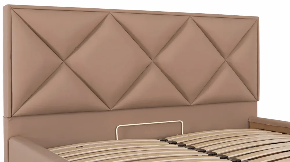 Кровать Двуспальная Leeds Comfort 160 х 190 см Fly 2213 С подъемным механизмом и нишей для белья Светло-коричневый Киев - изображение 6