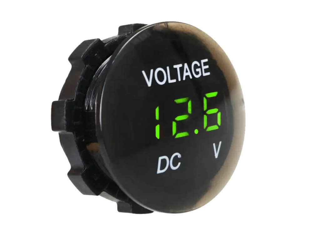 Вольтметр цифровий A4012G автомобільний врізний, зелена підсвітка Харків - фото 1