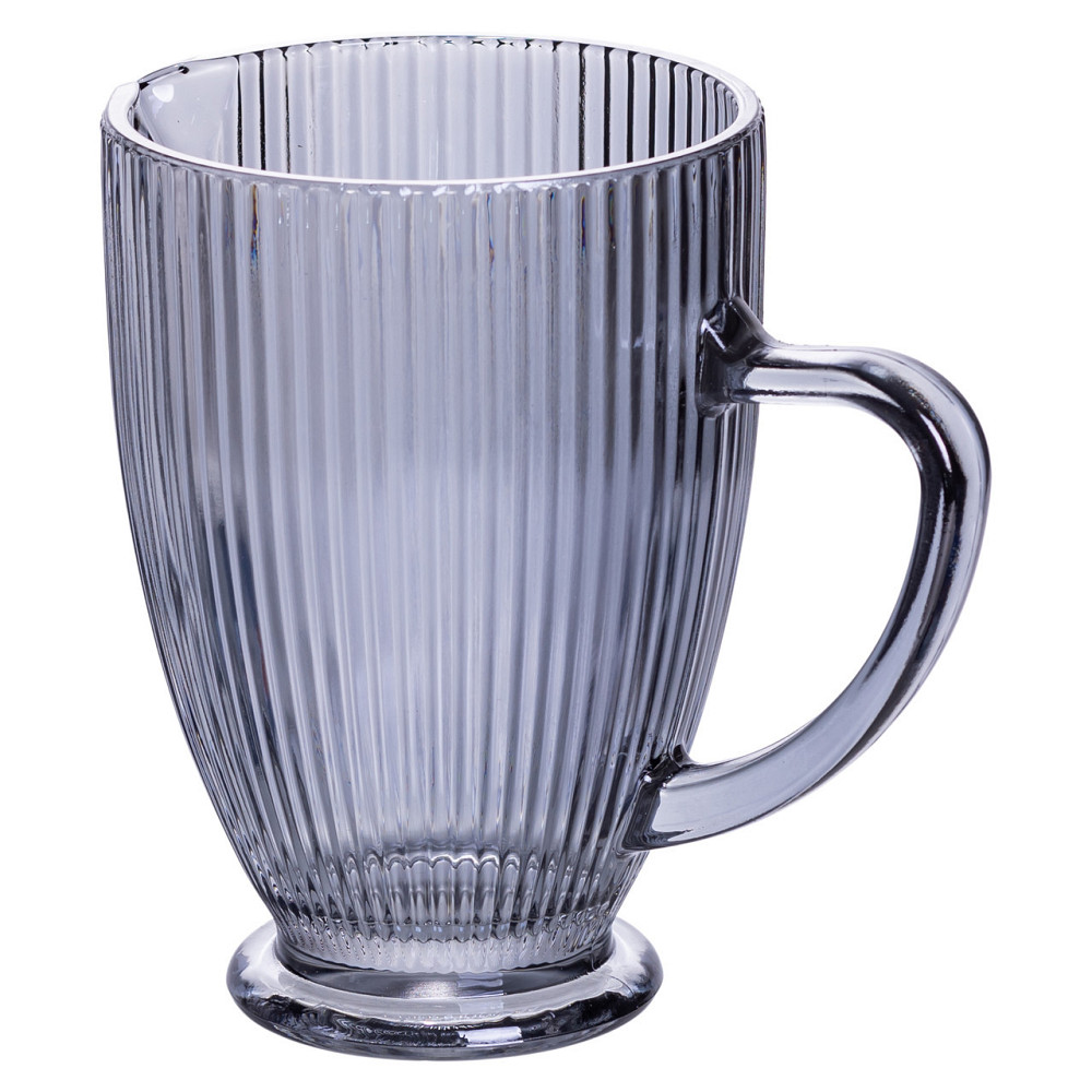 Стеклянный кувшин для напитков 1.2 л, ребристый, серый Киев - изображение 2