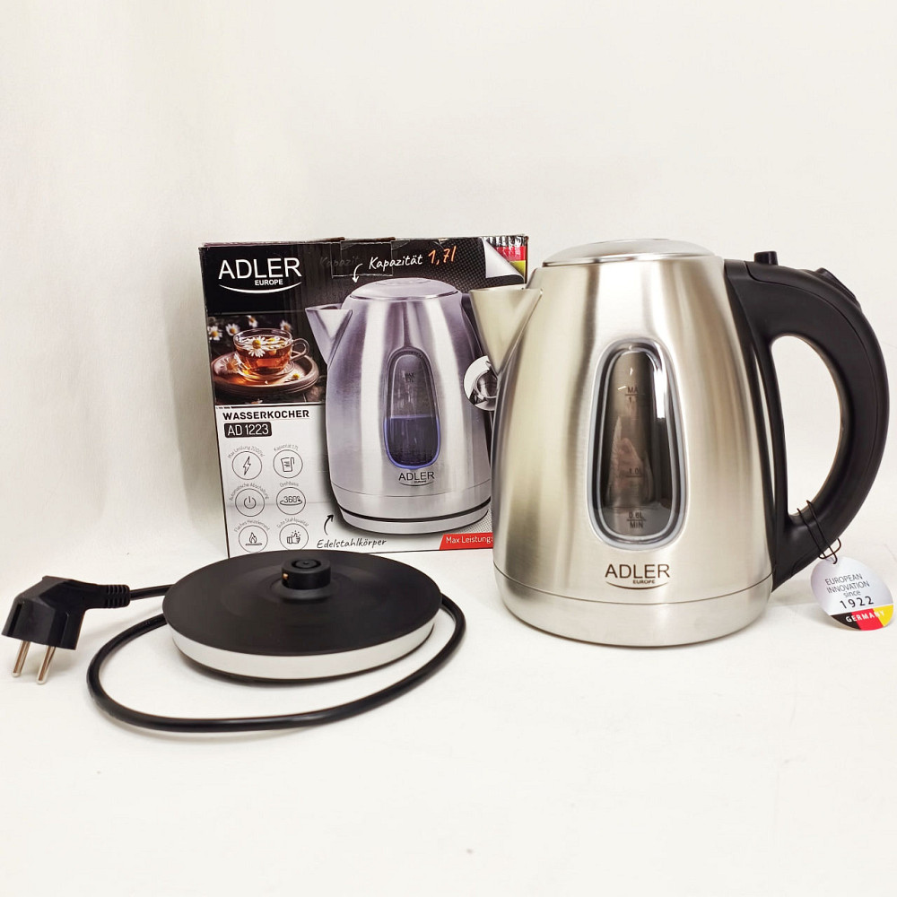 Потужний чайник для кип'ятіння Adler AD 1223 1.7л 2200Вт, Електрочайник з індикатором включення TH-10 Львів - фото 6