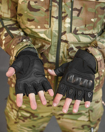 Рукавички тактичні black безпалі ВТ6244 Одесса - изображение 3