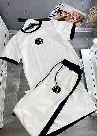 Женский стильный повседневный костюм двойка турецкая двухнить Белый, 46/48 Одесса