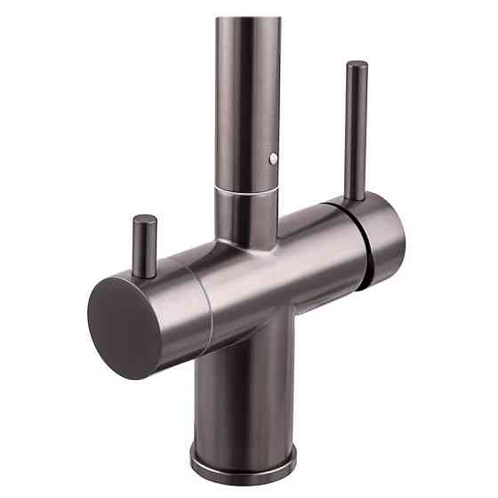 Кухонный смеситель Zerix LUX-024 Graphite с выдвижной лейкой из нержавеющей стали на две воды (ZX5557) Харьков