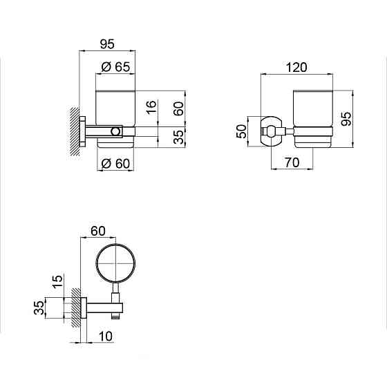 Стакан с держателем Qtap Liberty настенный QTLIBCRM1158 Chrome Киев