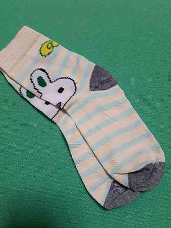 Детские носочки в полоску с принтом - по стельке 16-19см Київ