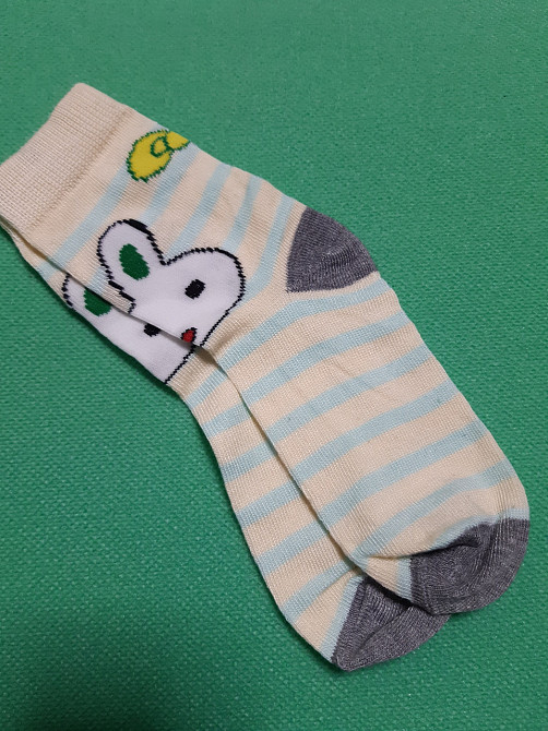 Детские носочки в полоску с принтом - по стельке 16-19см Київ - фото 1