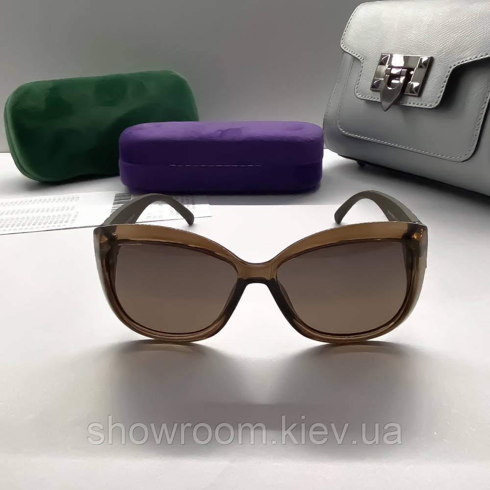 Жіночі сонцезахисні окуляри з поляризацією (9371) brown Київ - фото 3