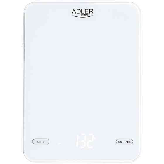 Ваги кухонні Adler AD 3177 white електронні/ 10кг/ г; мл, унція/ USB type C/ автовимкнення/ скло Вінниця