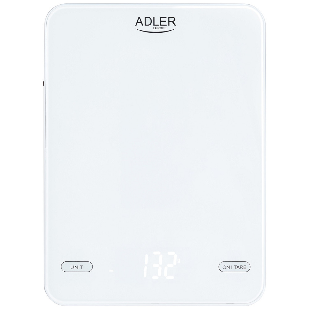 Ваги кухонні Adler AD 3177 white електронні/ 10кг/ г; мл, унція/ USB type C/ автовимкнення/ скло Вінниця - фото 1