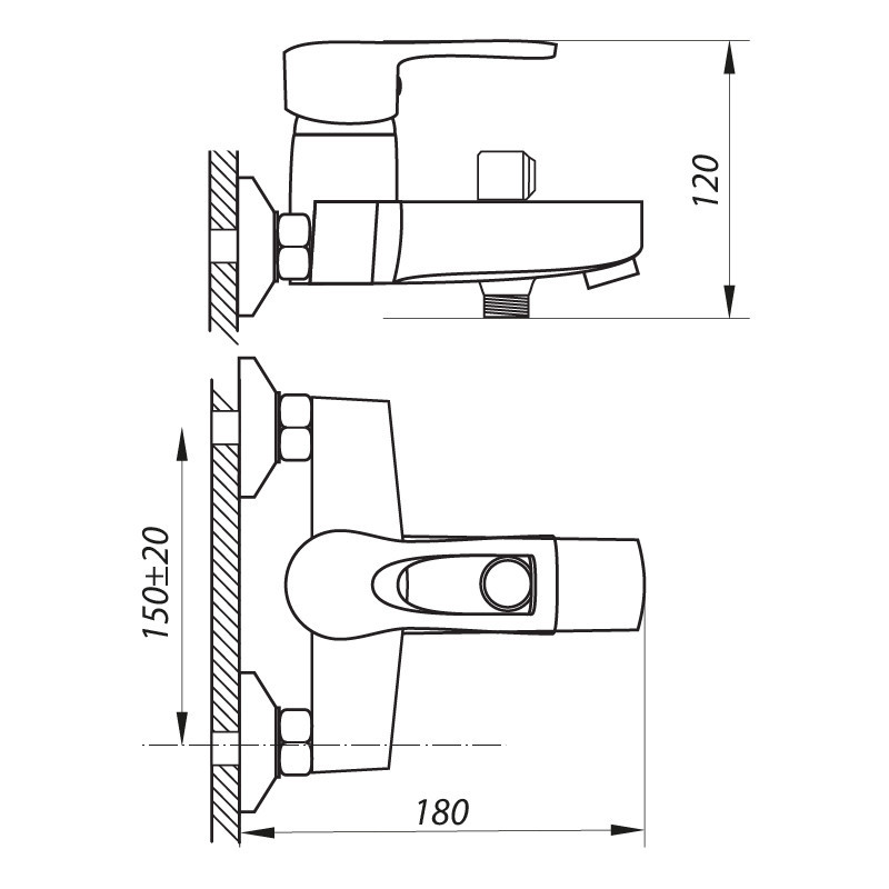 Стильный смеситель для ванны Zerix SEO 183 с удобным переключателем ZX2759 Харьков - изображение 2
