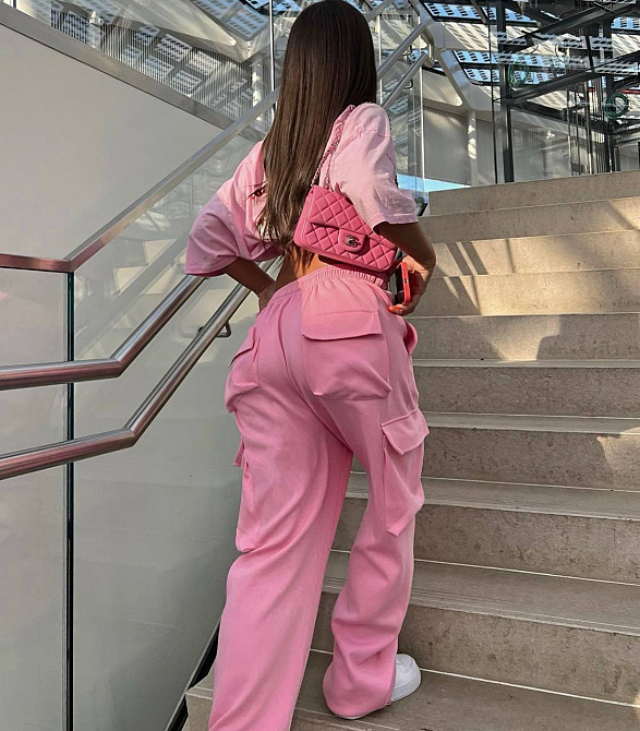 Штани карго жіночі трикотажні Рожевий 42/46 Харків - фото 2