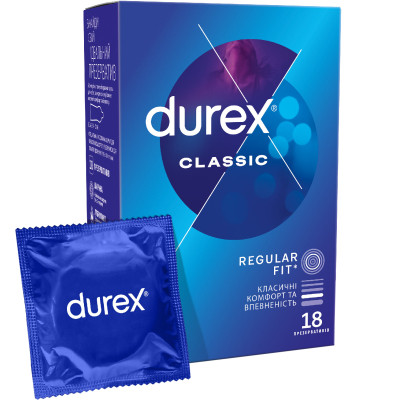 Презервативы Durex Classic латексные с силиконовой смазкой (классические) 18 шт. (4820108005013) Винница - изображение 1