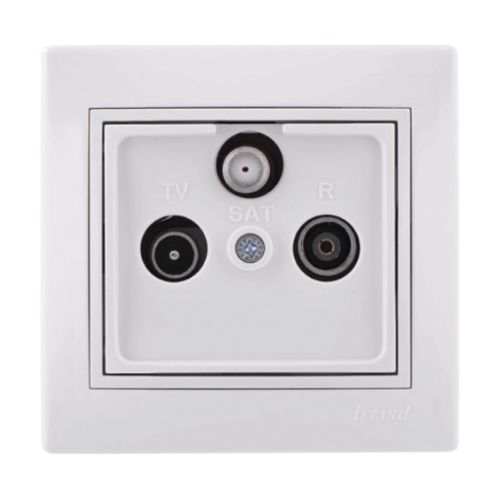 MIRA білий Розетка внутрішня супутникова кінцева з білою вставкою Лезард Житомир