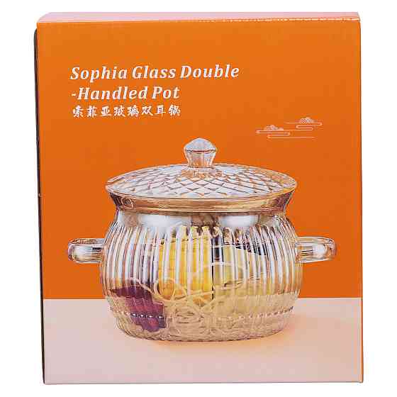 Скляна каструля прозора з кришкою 2 (л) жаростійка HP-33-1 Коломия