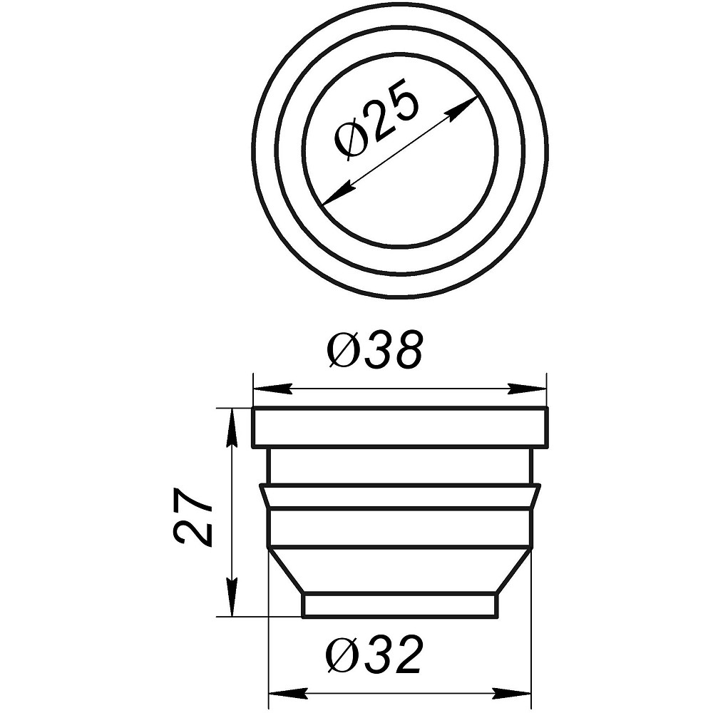 Редукція гумова VSplast 32/25 (чорна) Тернополь - изображение 2