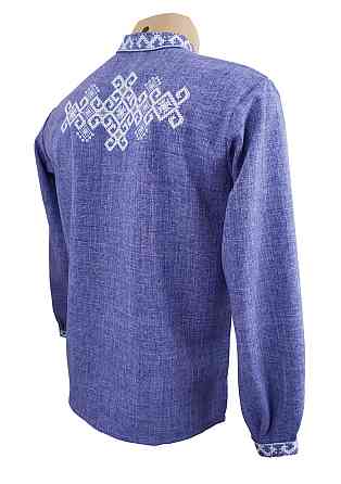 Чоловіча вишиванка з вишивкою на спині світлими нитками Фламінго Київ