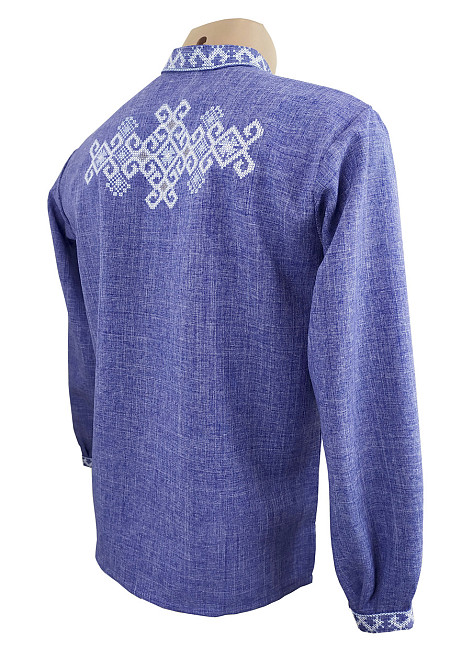 Чоловіча вишиванка з вишивкою на спині світлими нитками Фламінго Київ - фото 3