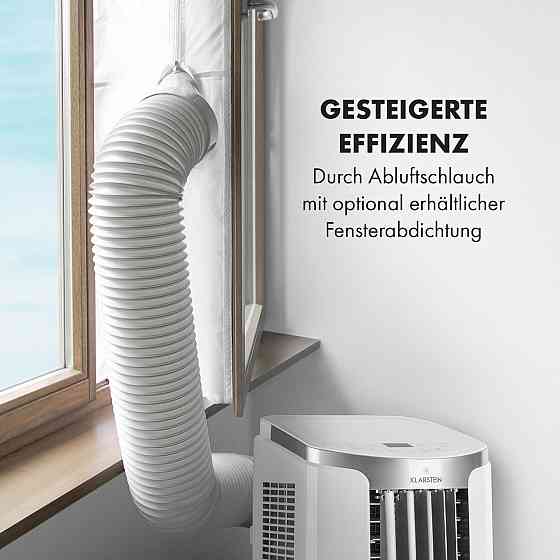 Новый мобильный кондиционер Breeze 9 4-в-1 9 000 BTU / 2,6 кВт EEK A Напольные ролики Функция таймера Белый / Ровно