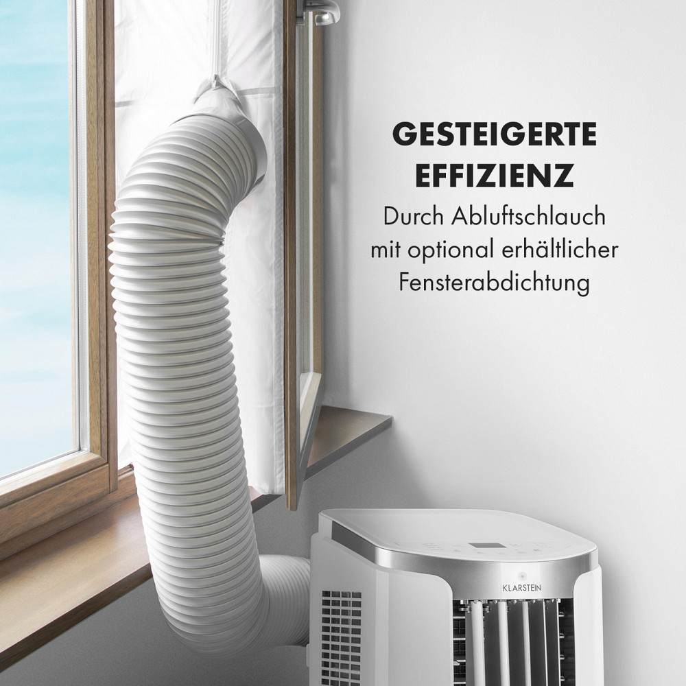 Новый мобильный кондиционер Breeze 9 4-в-1 9 000 BTU / 2,6 кВт EEK A Напольные ролики Функция таймера Белый / Ровно - изображение 5