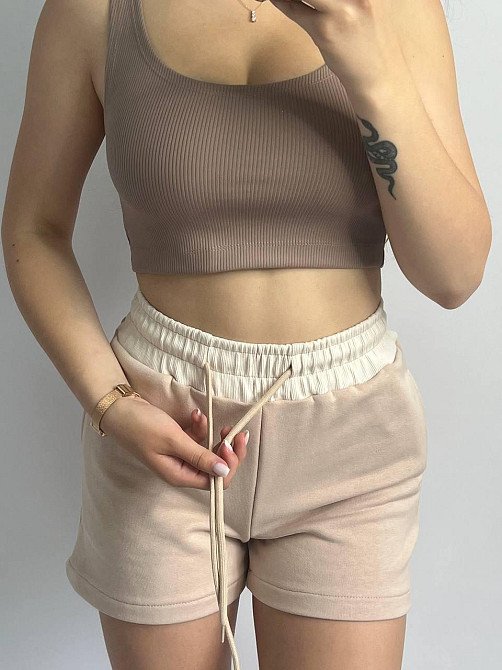 Шорты трикотажные женские Пудровый XS-S Харьков - изображение 5