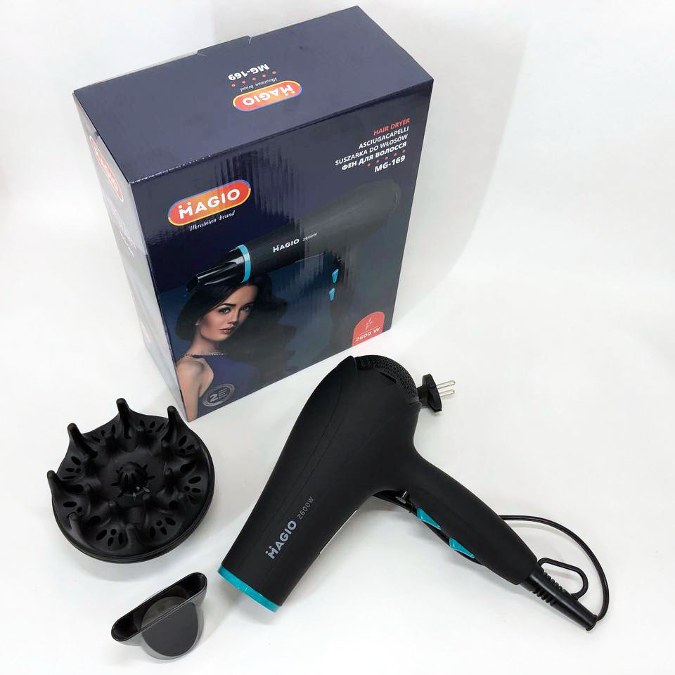 Професійний фен для укладання волосся з насадкою Magio MG-169, Класичний фен для волосся AB-23 Львів - фото 8