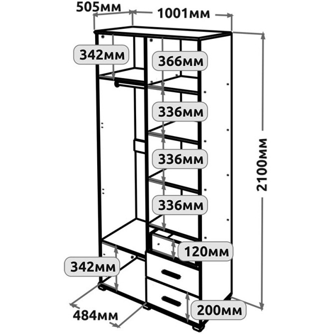 Шкаф прямой с ящиками Эверест Бриз ШП-4 Дуб сонома/Белый (DTM-073875) Львов - изображение 7