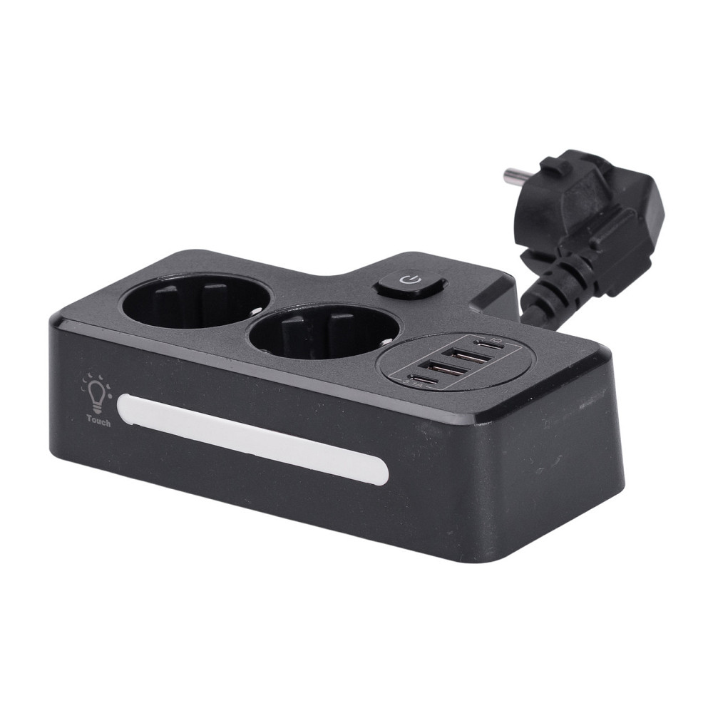 Yiwu Мережевий фільтр на 2 євро розетки з 2 USB та 2 Type-C чорний HP-5-18 Коломия - фото 3