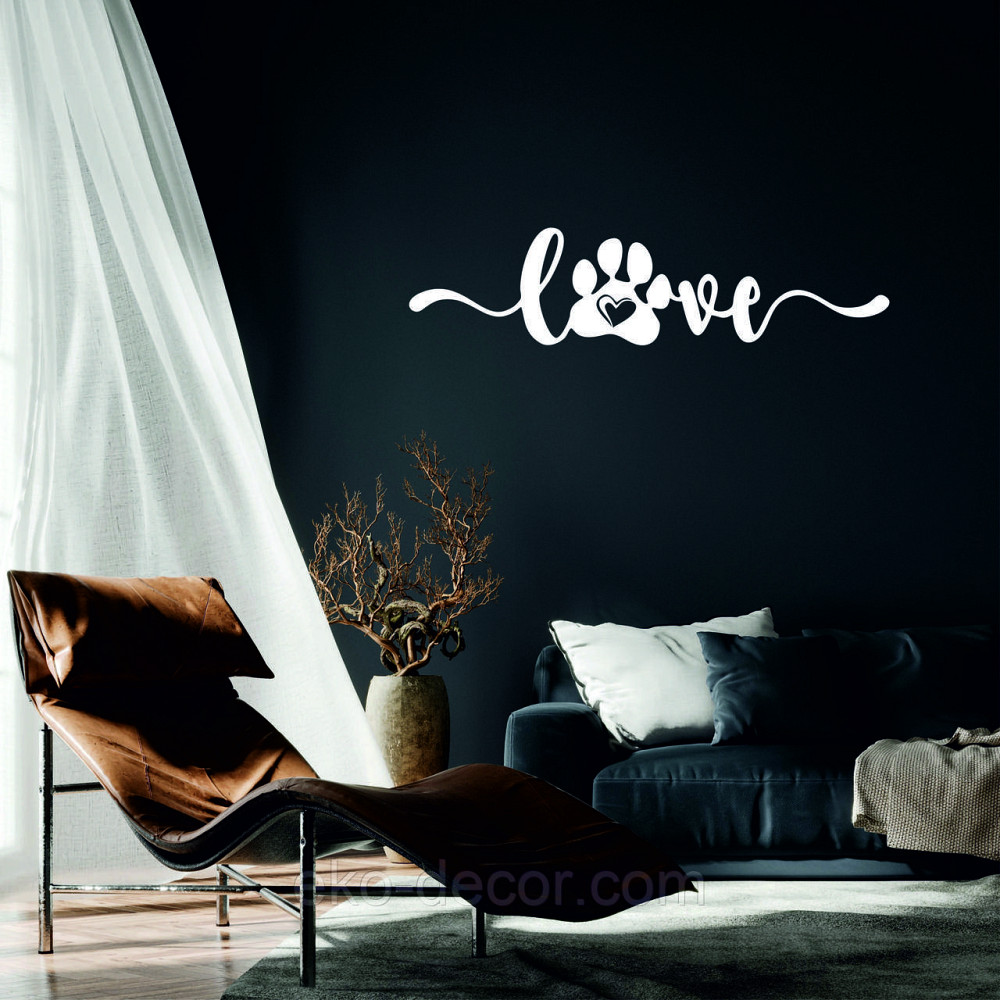 Декоративне настінне 3D Панно «LOVE» Декор на стіну з об'ємом 90*22 см, Білий Київ - фото 1