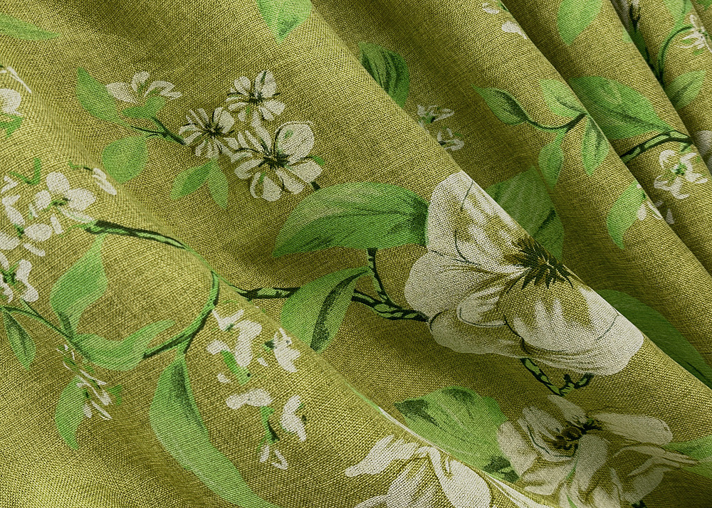 Комплект штор VR-Textil Лен Прованс 150х265 2шт и Тюль 500х265 1726ш-1809т Оливковый с белым 71-106/4 Киев - изображение 6