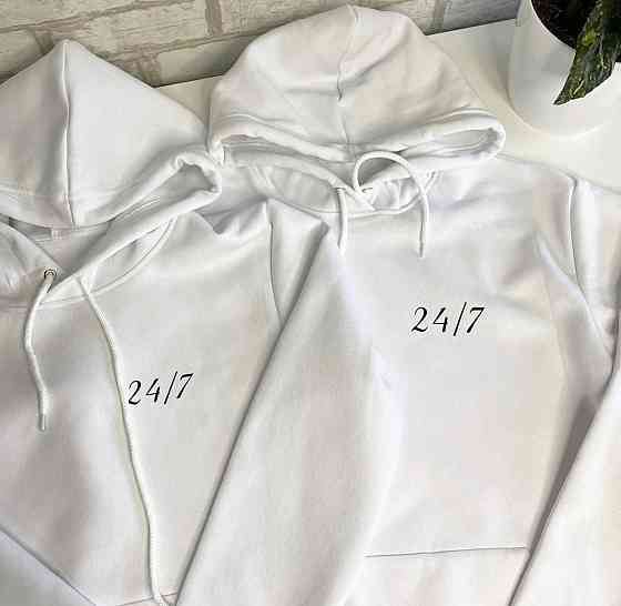 Парні толстовки з капюшоном і кишенькою для хлопця та дівчини 24/7 Чернівці