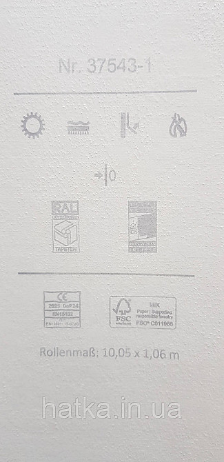 Шпалери вінілові на флізеліні A.S.Creation UNITA 1.06x10 під штукатурку матові світло-сірі білі Київ - фото 4