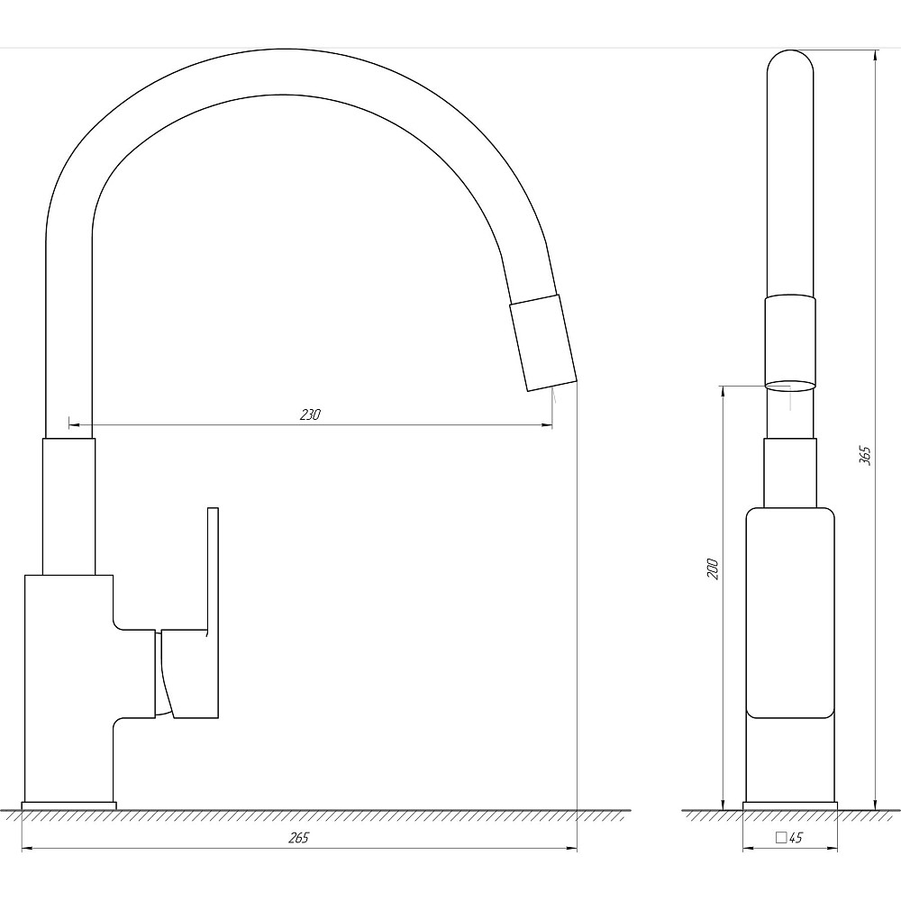 Змішувач для кухні Globus Lux Milano GLM-0203LR-11-GRAPHITE Київ - фото 7
