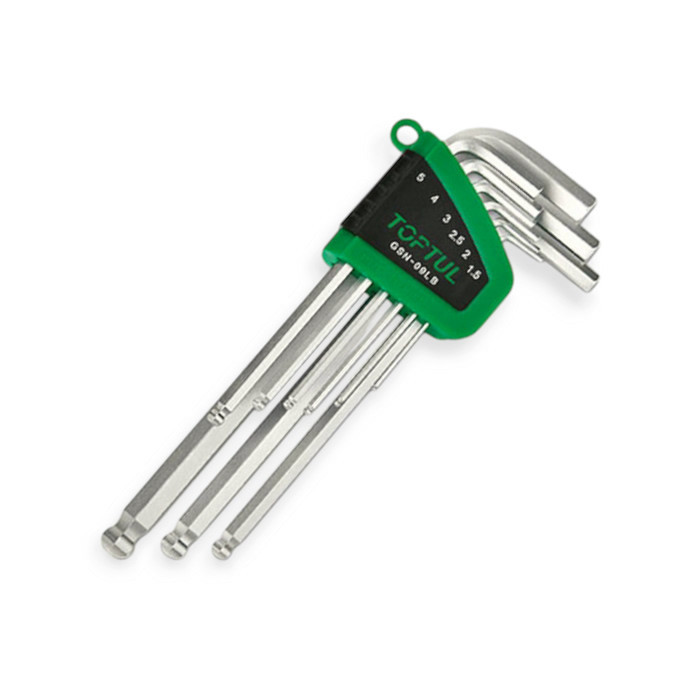 Набір ключів шестигранних HEX 1,5-10 мм, 9 шт. із шарніром сталь S2 Мукачево - фото 1